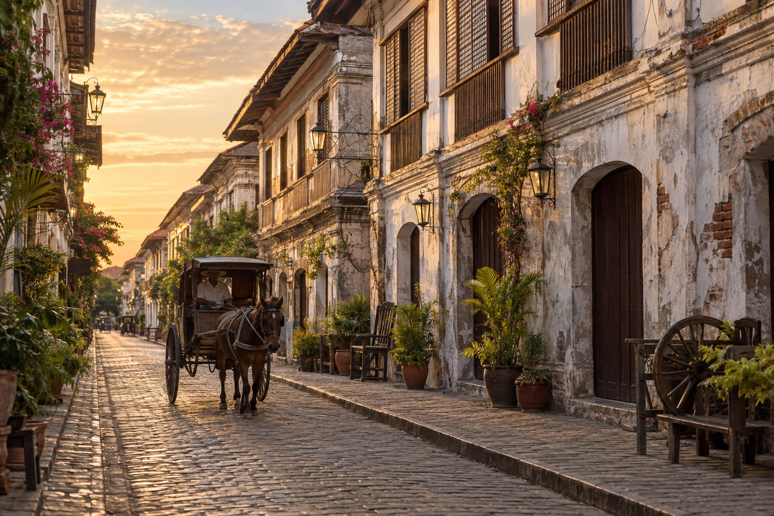 Generated illustration representing the heritage streetscape of Calle Crisologo.